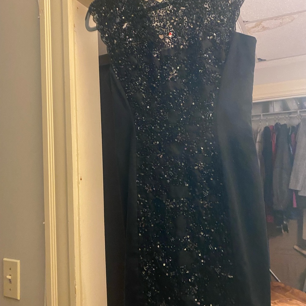 French Connection Black Sequin Dress